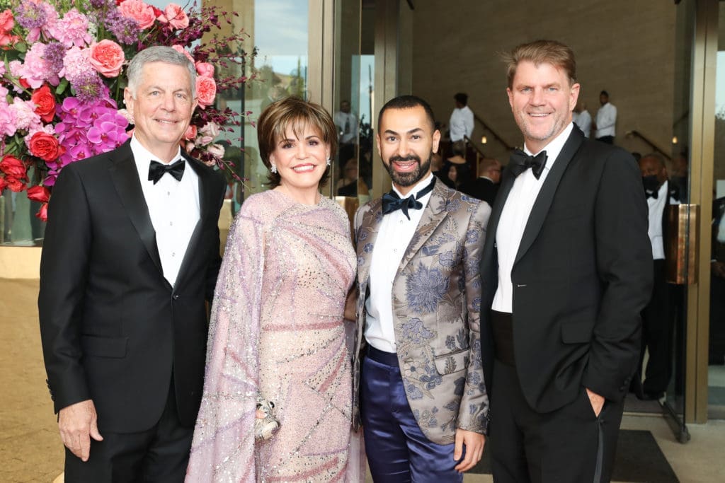 Neal Peeler, Hallie Vanderhider, Fady Armanious & Bill Baldwin at the Houston Symphony Wine Dinner and Collector's Auction (Photo by Priscilla Dickson)