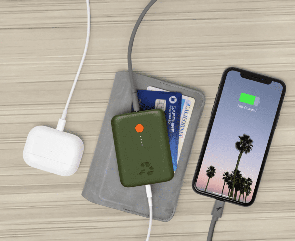 The Nimble CHAMP Portable Charger fits in any pocket or bag on-the-go.