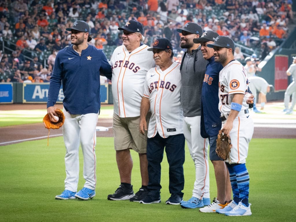 It's a family affair — several baseball families — on Father's Day night for the Astros. (Photo by F. Carter Smith)