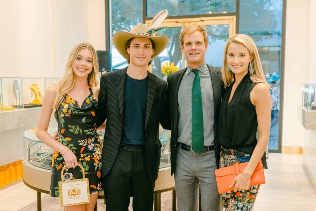 Farrah Wohlford, Konstantinos Fexis, Nick & Allison Boulle at the PetSet party at de Boulle Diamonds & Jewelry (Photo by Si Vo Photography)