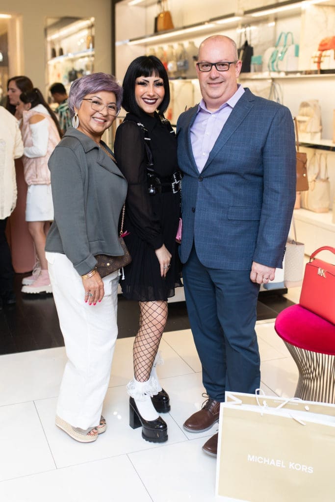 Glenda Joubert, Alexis Joubert, Kirk Joubert at Cocktails for a Cause at Michael Kors in The Galleria (Photo by Leah Wilson Photography)