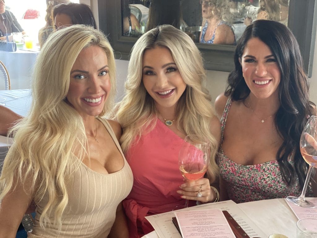 Tawny Heath,Brittany Bluestein, Meredith Rogers at the Brasserie 19 Rosé All Day bash. (Photo by Shelby Hodge)