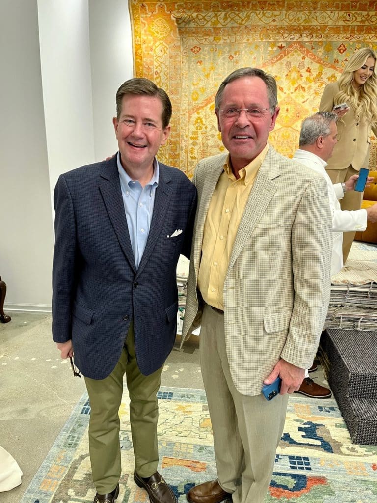 Jeff Smith, Paul Murphy, at Arsin Rug Gallery for Ronel Golden's book signing (Photo by Kathryn Smith)