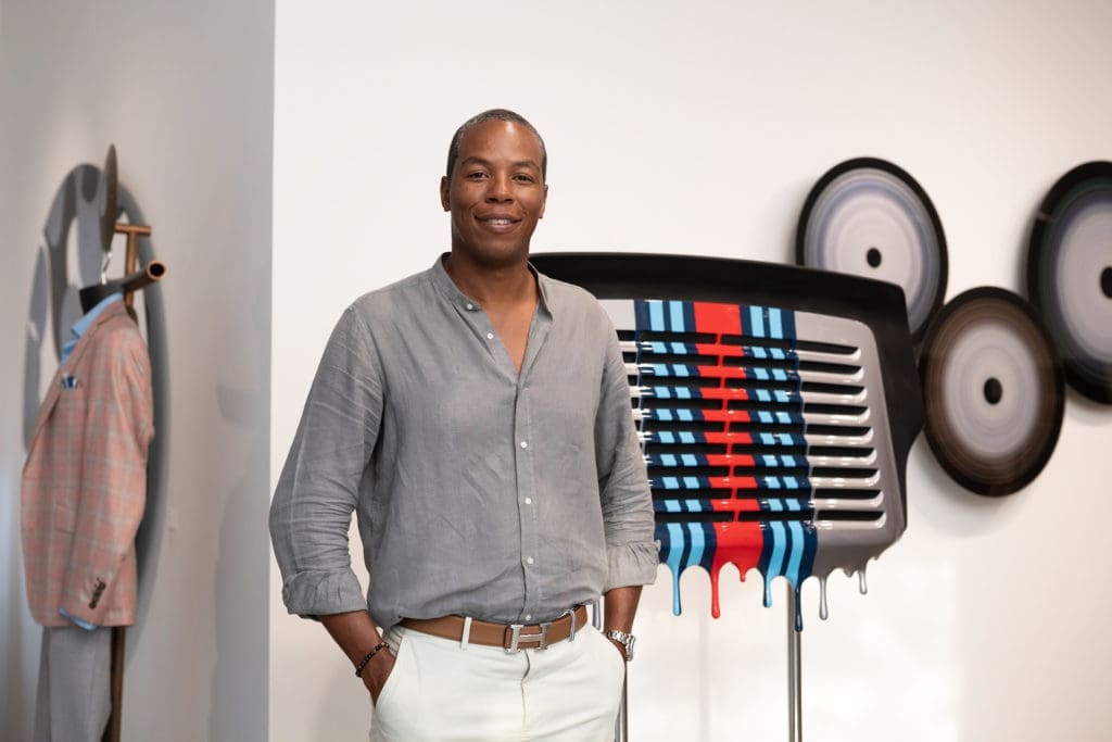 Artist Johans Lamic at the Valobra, Christopher Martin Gallery and Lucho summer soirée. (Photo by Daniel Ortiz)