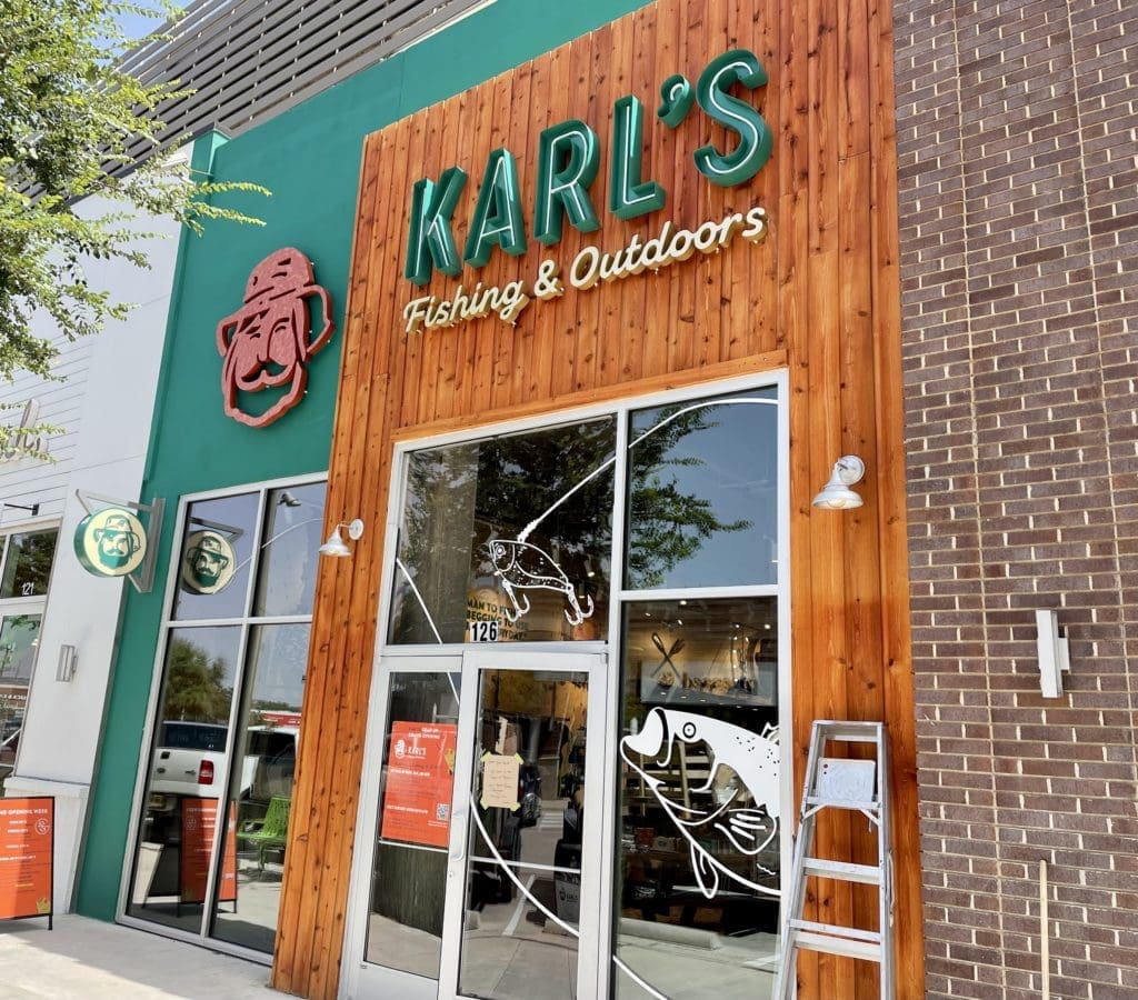 The first ever Karl's Fishing and Outdoors store is opening in Fort Worth's WestBend development. (Photo by Courtney Dabney)