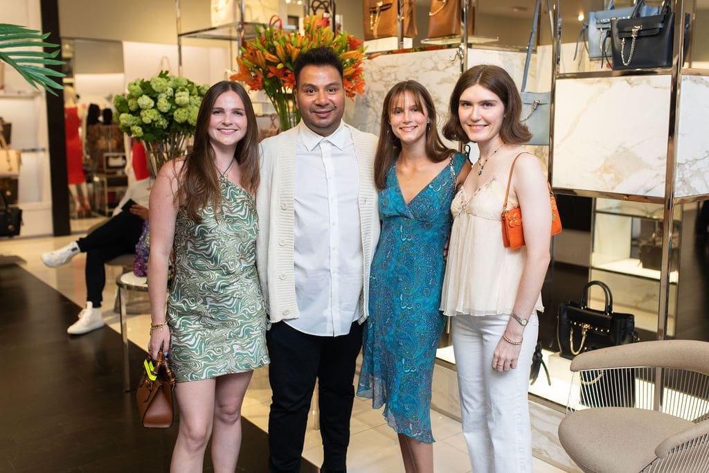 Lauren Reckling, Sergio Morales, Christiana Reckling, Emmy Reckling at Cocktails for a Cause at Michael Kors in The Galleria (Photo by Leah Wilson Photography)