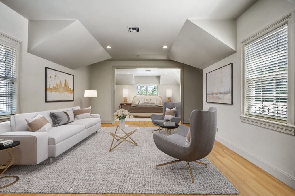 One of six ensuite bedrooms at 3920 Inverness in River Oaks, listed with Nan & Company Properties Christie's International Real Estate  (Photo by Turnkey Visuals LLC)