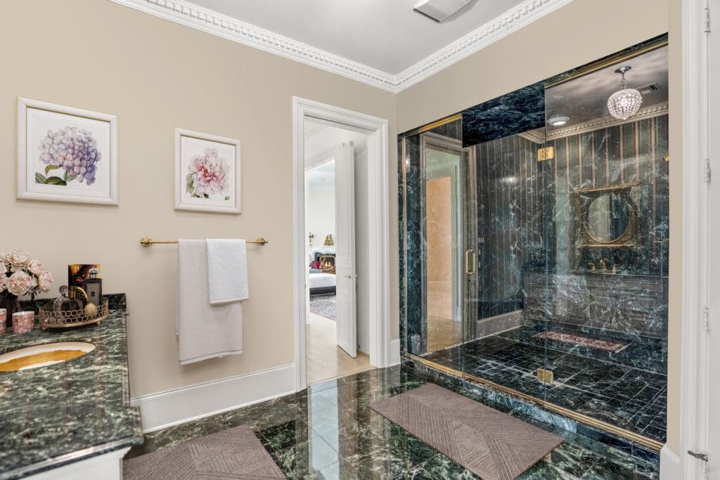 The bathrooms are lavish at 3920 Inverness in River Oaks, listed with Nan & Company Properties Christie's International Real Estate  (Photo by Turnkey Visuals LLC)