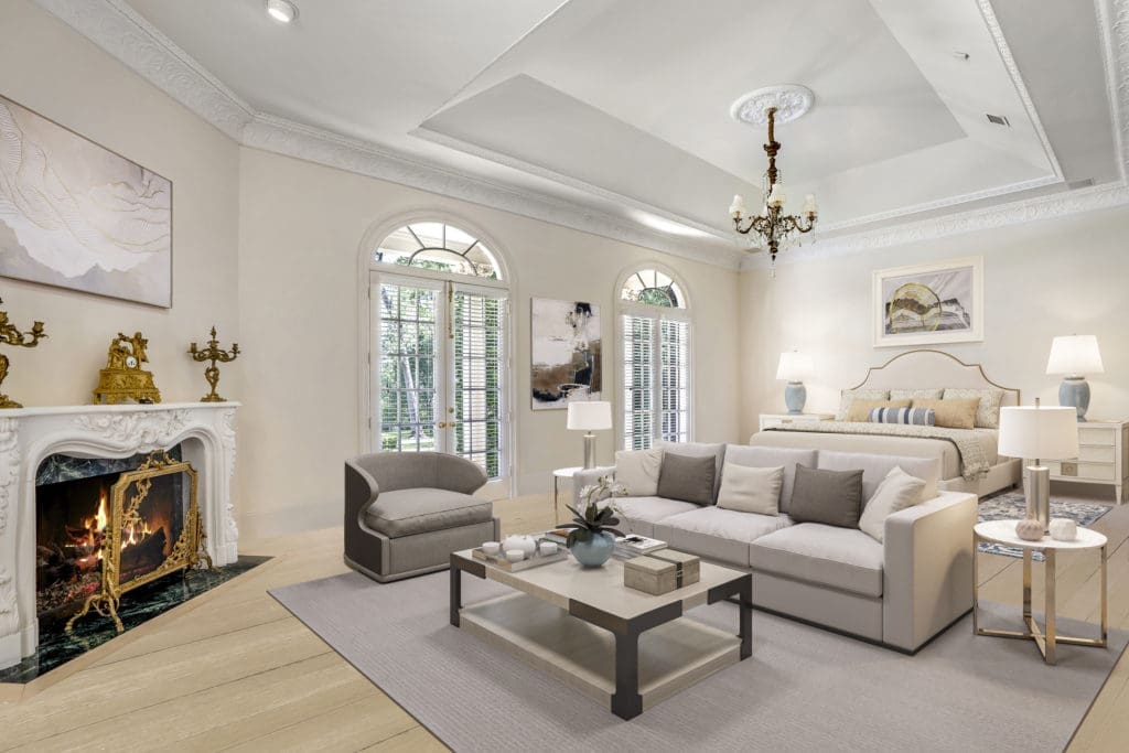 The primary suite at 3920 Inverness in River Oaks, listed with Nan & Company Properties Christie's International Real Estate  (Photo by Turnkey Visuals LLC)