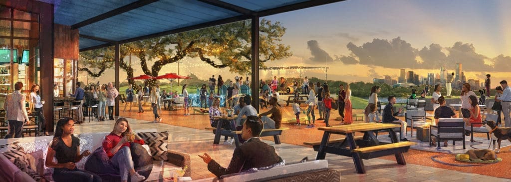 Riverhouse Houston brings the outdoors inside with open window walls.