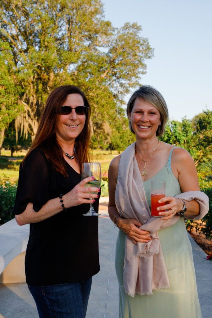 Ronelle Meikleham, Brenda Waun at the Summer Soulstice Dinner. (Photo by Liz Silva)
