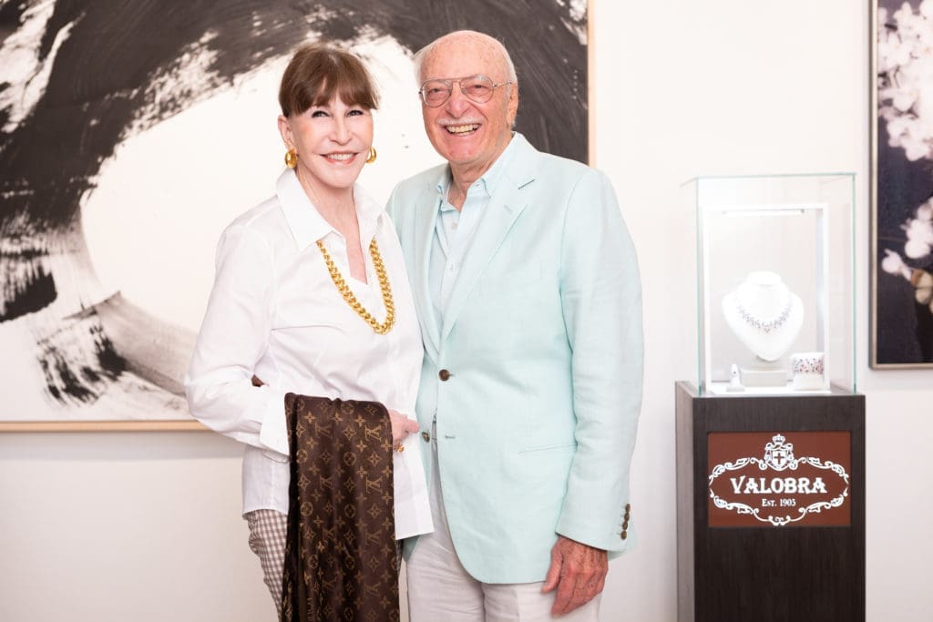 Shelby Hodge & Shafik Rifaat at the Valobra, Christopher Martin Gallery and Lucho summer soirée. (Photo by Daniel Ortiz)