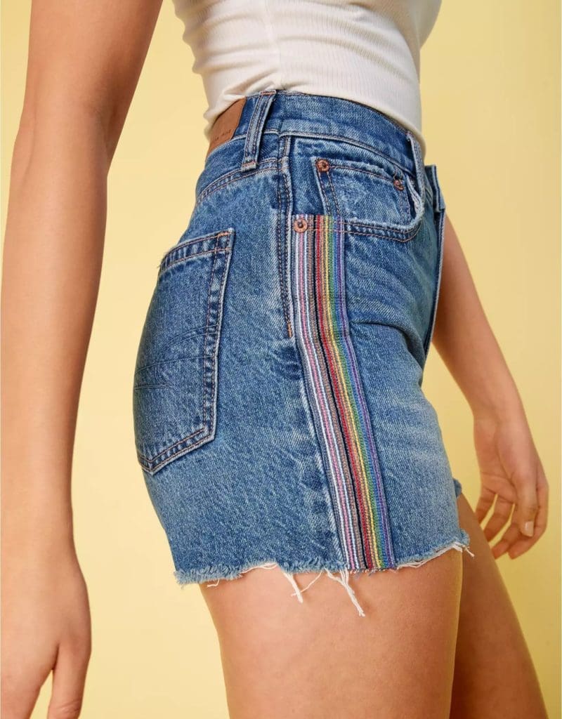 Shop super cute limited-edition Pride Month items at The Galleria, like these shorts from American Eagle.