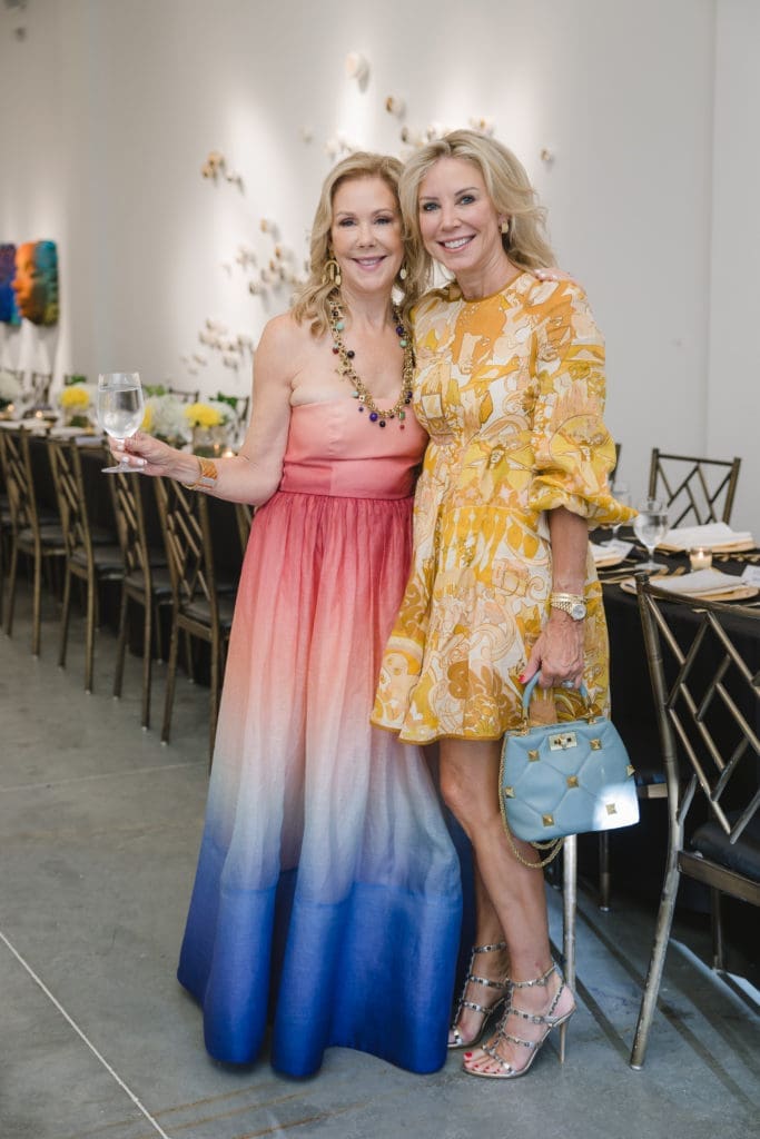 Laura Rathe, Laurie Pearson at "Wanderlust" opening at Laura Rathe Fine Art (Photo by Johnny Than)