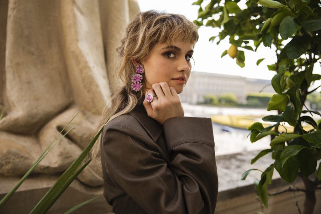 Actor, singer Debby Ryan at the Louvre for a gala dinner celebrating opening of the David Yurman boutique in Paris. (Photo by Lewis Merritt)
