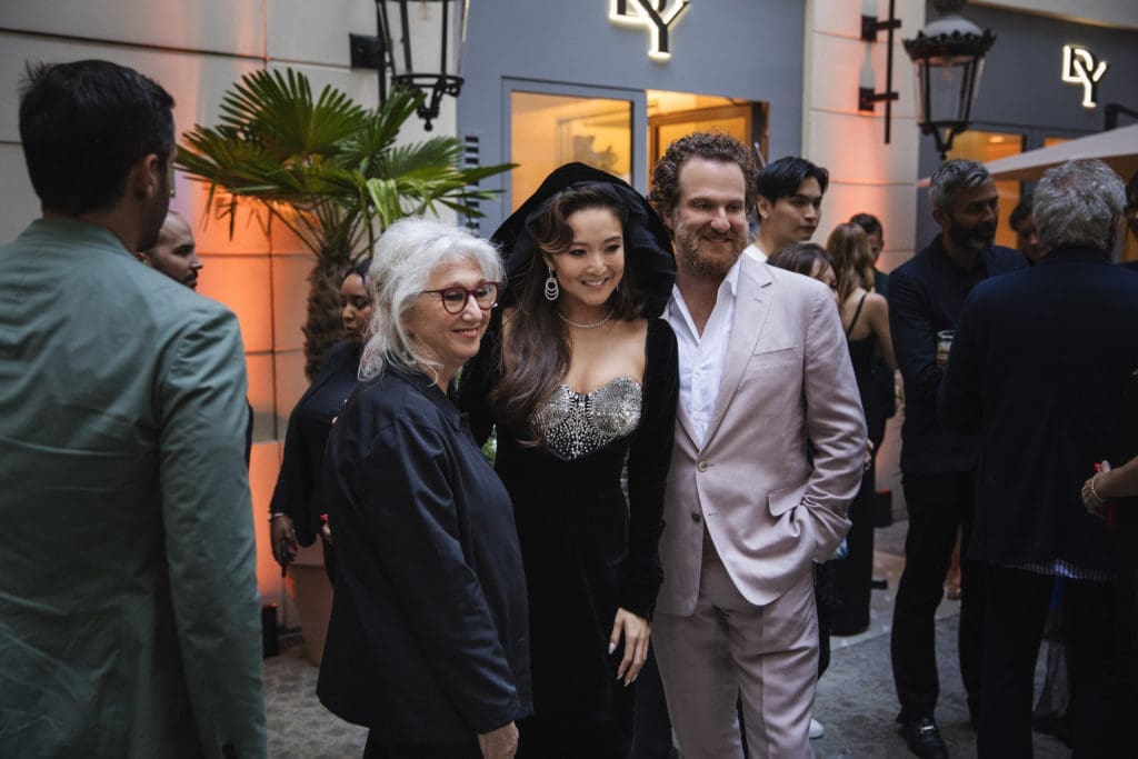 Sybil Yurman, Ashley Park, Evan Yurman at the grand opening of the David Yurman flagship in Paris. (Photo by Lewis Merritt)
