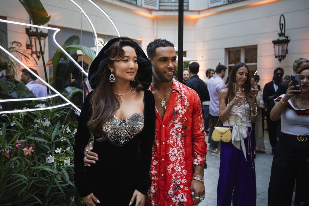 'Emily in Paris' stars Ashley Park & Lucien Laviscount attend the opening of the David Yurman boutique in Paris. (Photo by Lewis Merritt)