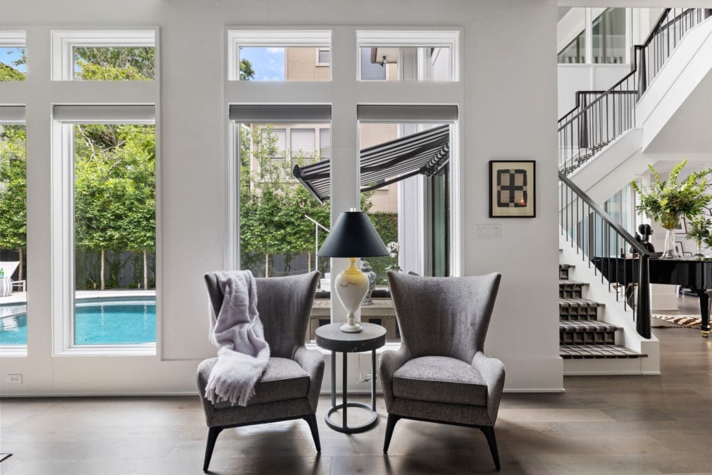 Detail of the living area at 2028 Park Street on the market. (Photo by Josh Gremillion)