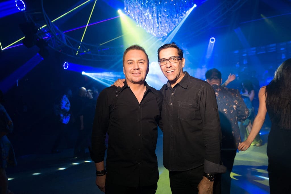 Adrian Duenas and Marcelo Saenzat the reopening of Montrose's hopping dance club and nightclub South Beach. (Photo by Daniel Ortiz)