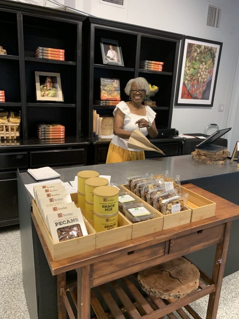 Manager Doris Johnson at Silver Stone Food Shop in the Rice Military area of Houston. (Photo by Laurann Claridge)