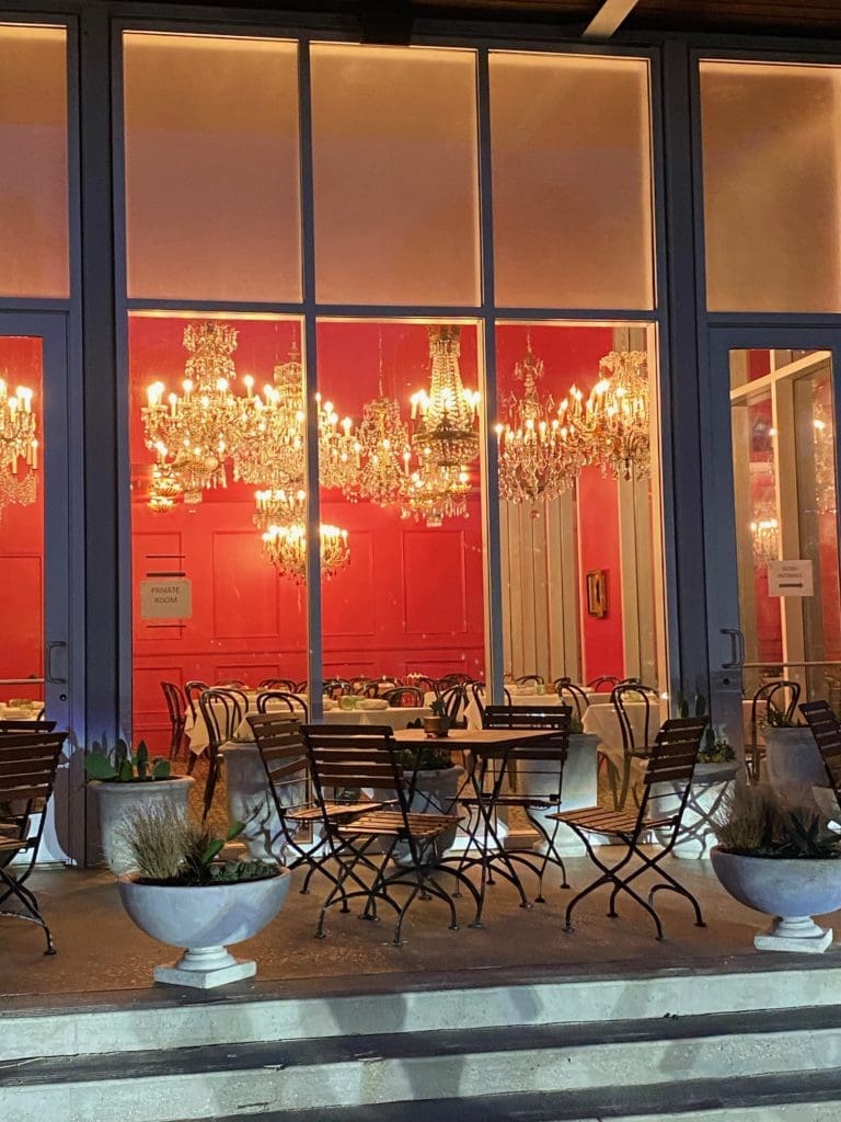 Nighttime lends a seductive aura to the Frida Private Room at Flora. (Photo by Shelby Hodge)
