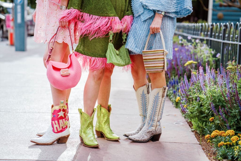 Guests sported luxe Miron Crosby boots and x La Vie Style House caftans for the posh Aspen picnic. (Photo by Kristen Kilpatrick)