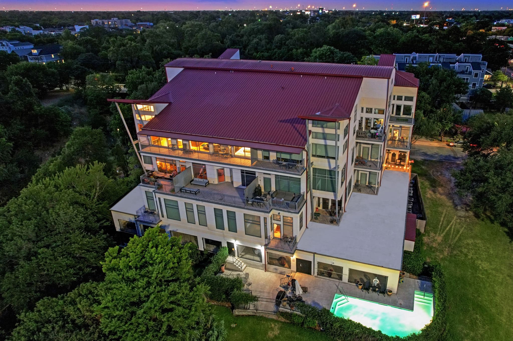 The 5,500 square foot penthouse at 102 Quitman overlooks downtown Houston. (Photo by TK Images)