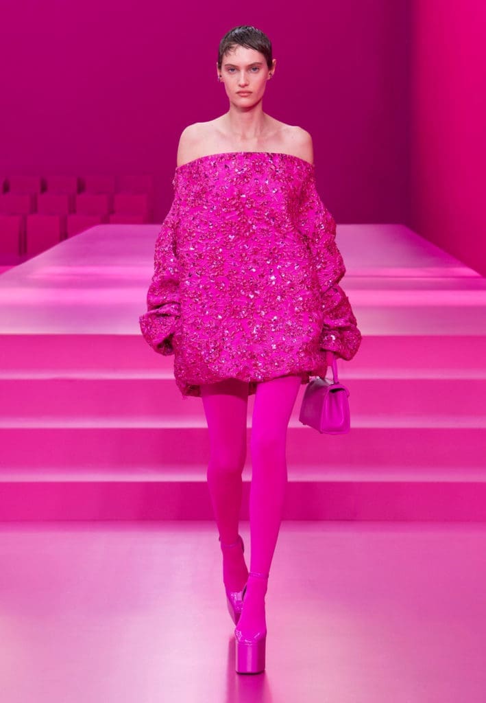 Valentino debuted its all pink PP Collection this spring; reigniting the dormant Barbiecore Trend.