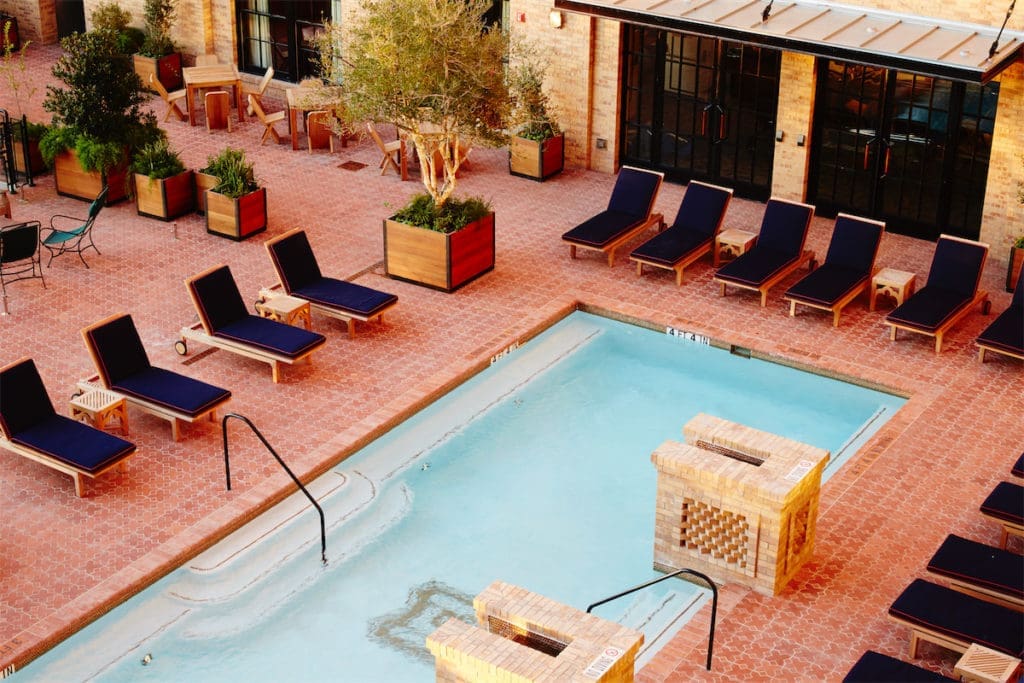 Hotel Emma's 3rd floor rooftop pool is a nice place to relax during the summer. (Photo by Nicole Franzen)