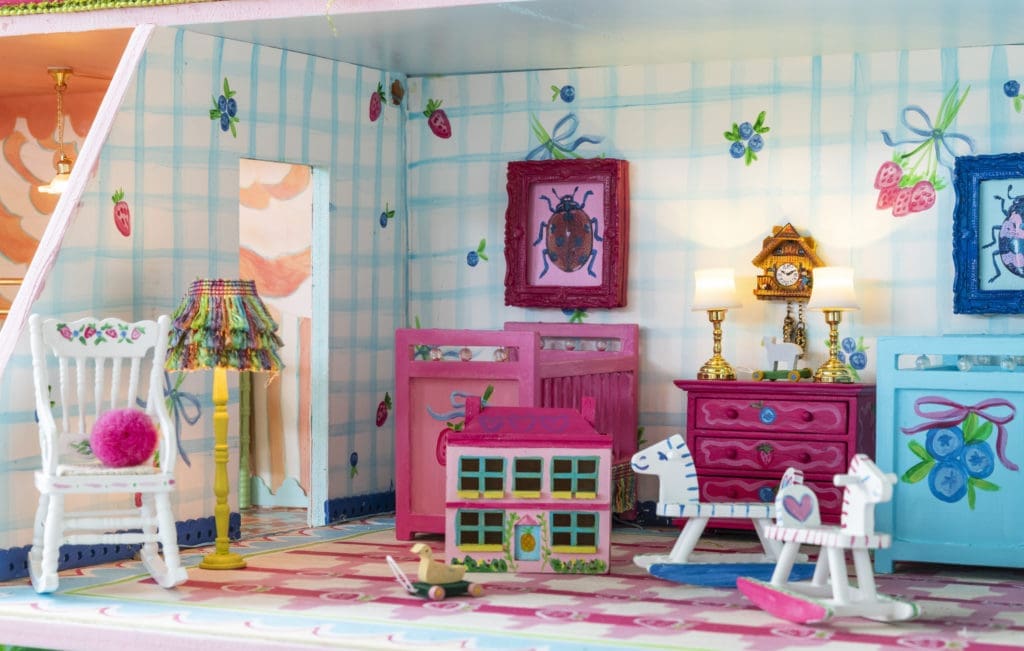 Courtnay Elias' dollhouse, created for A Shelter for Cancer Families' gala auction, answers every little girl's dream.  (Photo by Claudia Casbarian for Julie Soefer)