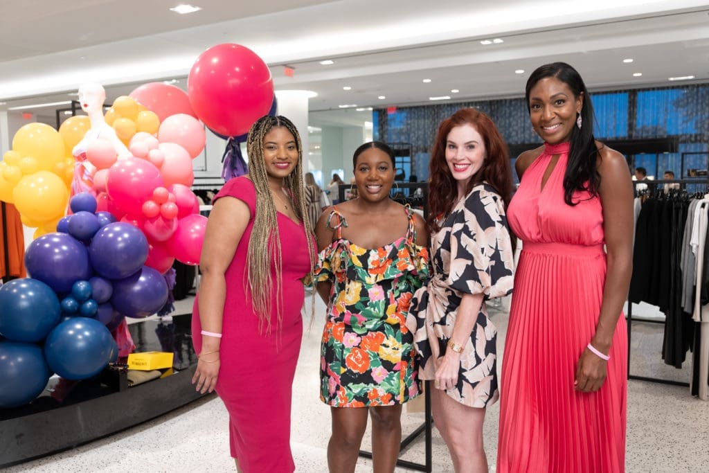Ameena Rasheed, Chelsea Allen, Cheryl at the Dress for Success Women of Wardrobe Summer Soirée at Tootsies. (Photo by Daniel Ortiz)