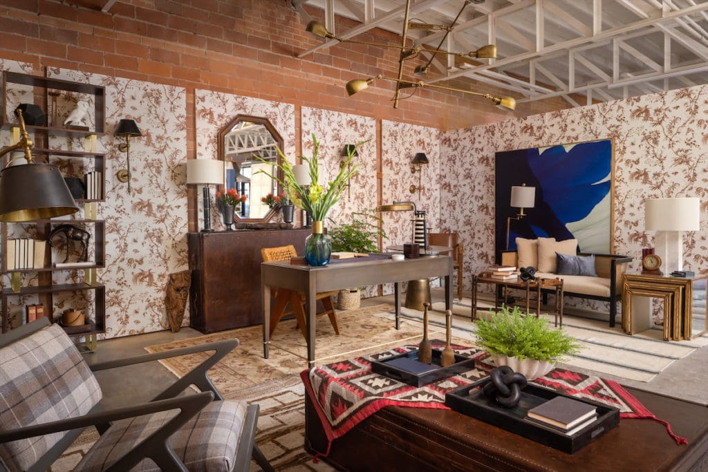 A masterful blend of masculine and feminine in Burkle Creative's office space. (Photo by Aaron Dougherty)