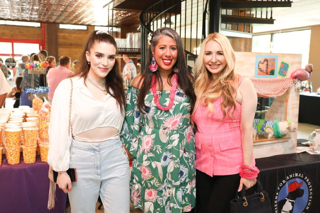 Mica Piro, Trina Silva, Anna Kaplan at Citizens for Animal Protection summer bash. (Photo by Priscilla Dickson)