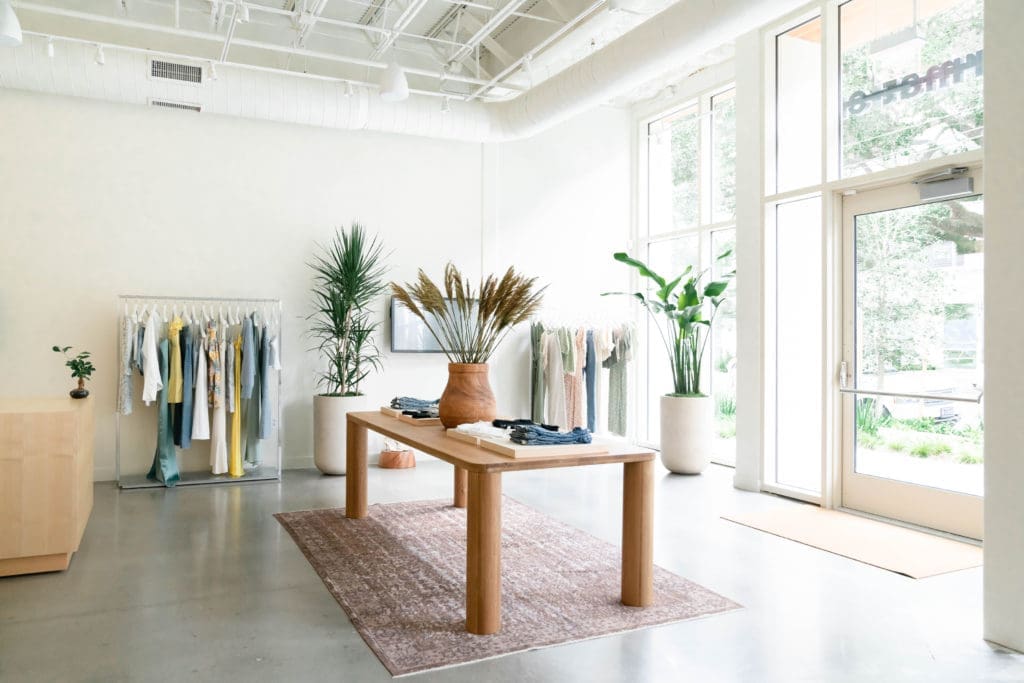 Shoppers can explore the new Reformation Houston store and pick clothes on the touch screen. (Photo by Hannah Swiggard)