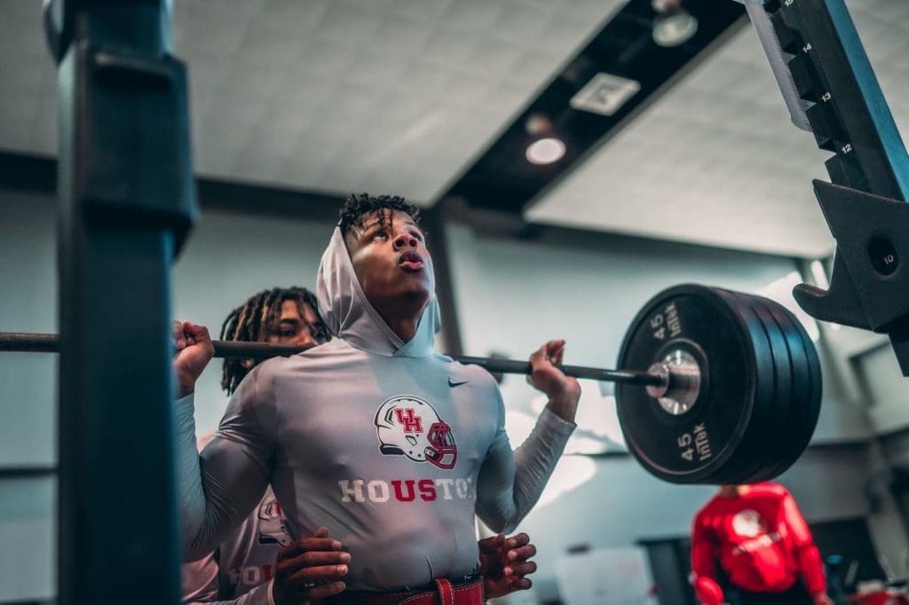 Matthew Golden is already hitting the weight room hard at the University of Houston. (@MatthewGolden_2)