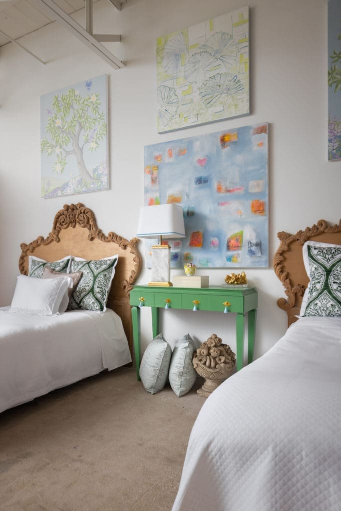 Watercolor magic in Kristin Mullen's bedroom. (Photo by Aaron Dougherty)