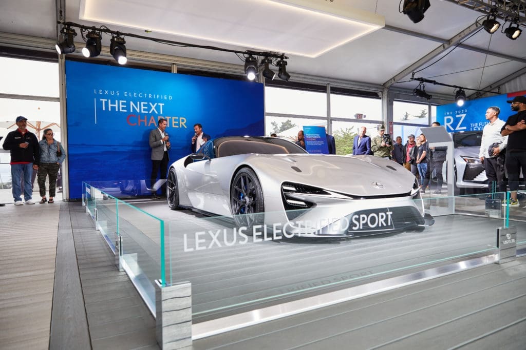Lexus' electric car certainly drew some attention in Pebble Beach.