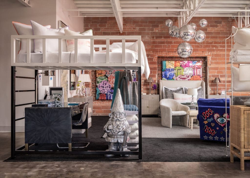 Peacock Alley's dreamy disco bedroom. (Photo by Aaron Dougherty)