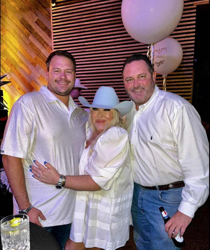 Kory Clemens, Lara Bell & Brent Milam at Roger Clemens 60th birthday bash at The Rustic in Uptown Park. (Instagram photo) (Photo by Mark Pavlovich Photography)