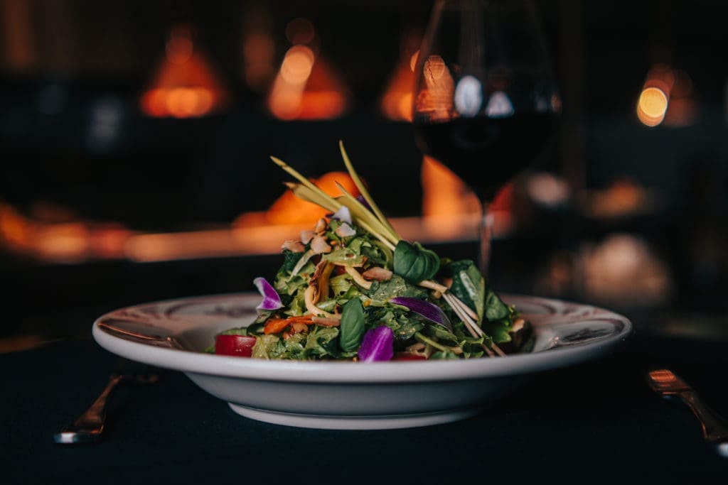 Tempting sounding salads on the menu include the Thai steak noodle salad made with aquaponic greens. (Photo by Raydon Creative)