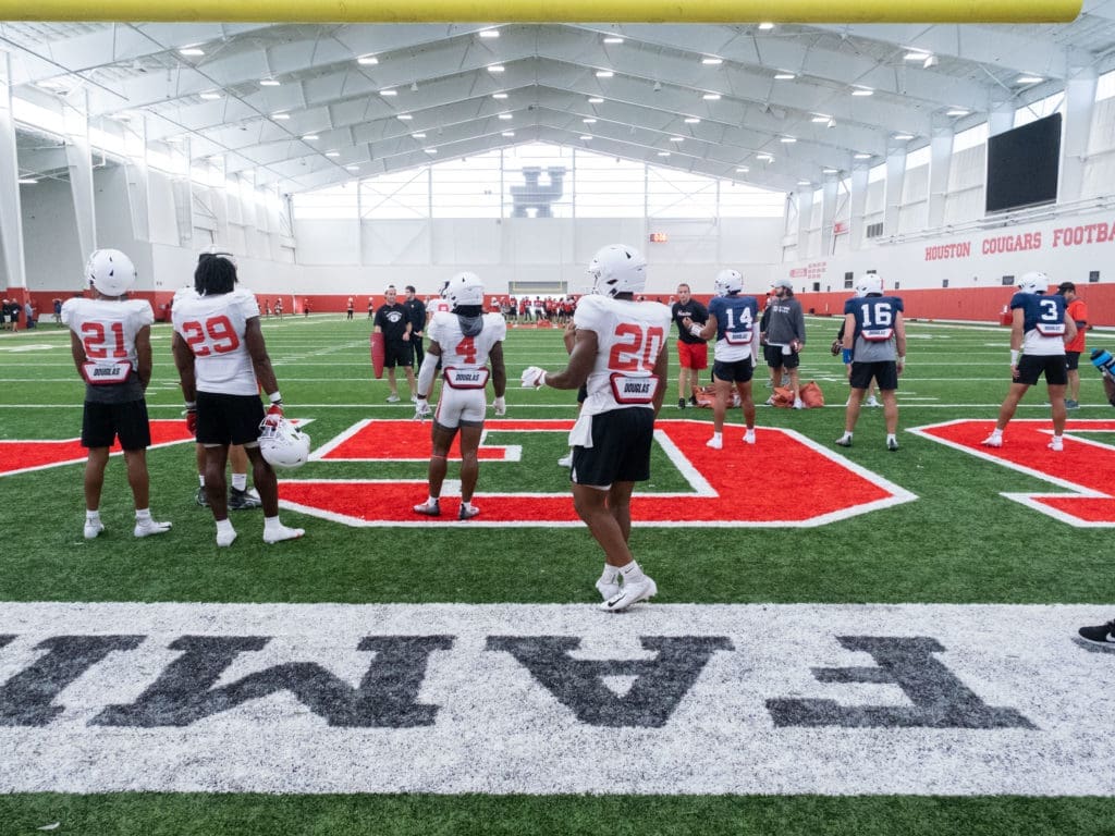 USC transfer Brandon Campbell (No. 20) could grow into a big role on this UH team. (Photo by F. Carter Smith)