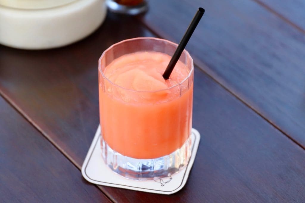 il Bracco's signature cocktail is a frozen slushy take on the greyhound, made with freshly squeezed grapefruit juice, gin, and Aperol. (Photo courtesy of il Bracco)