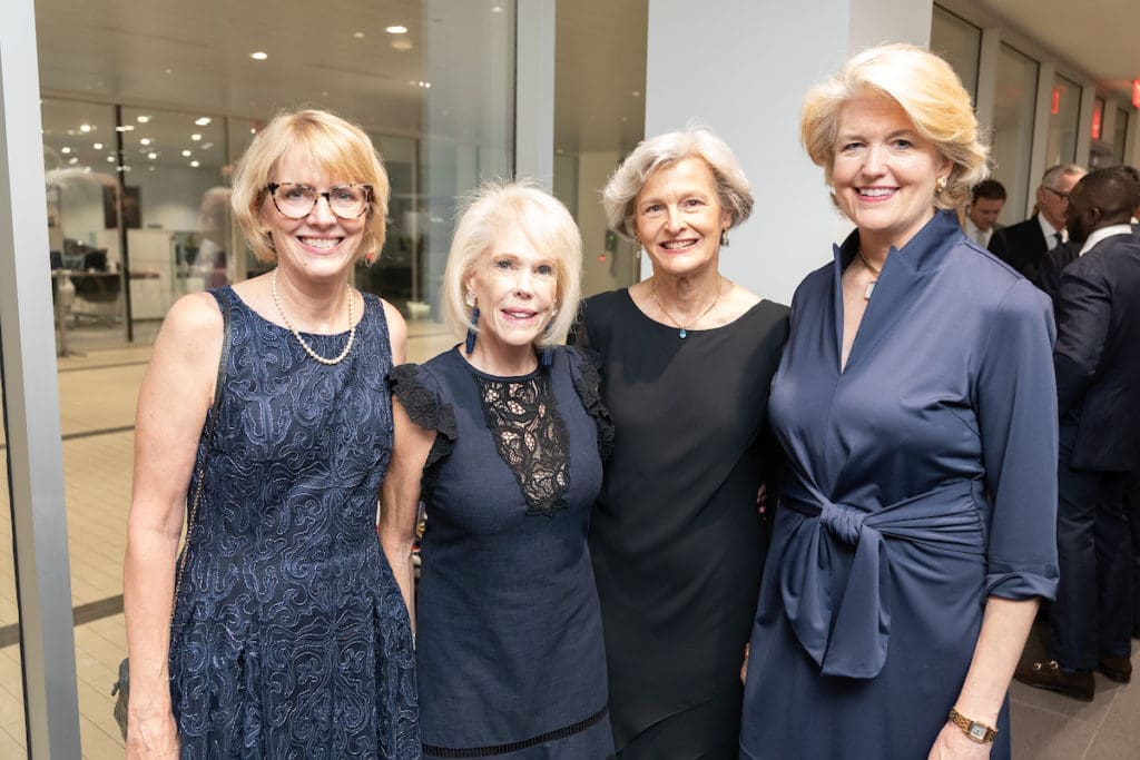Marty Finger, Phoebe Tudor, Stephanie Beverly Coit, Leslye Weaver, Edith Van Wageningen, Lisa Clemenceau at the ROCO Revelry gala dinner at Porsche River Oaks. (Photo by Daniel Ortiz)