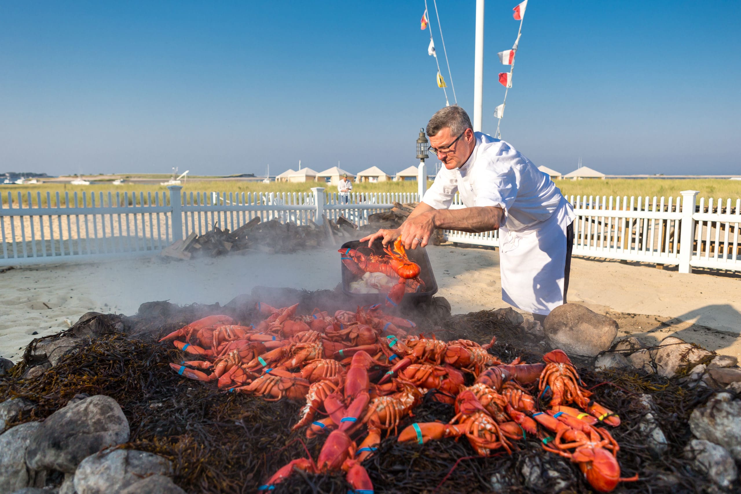 2-Clambake pit with Chef Chatham Bars Inn