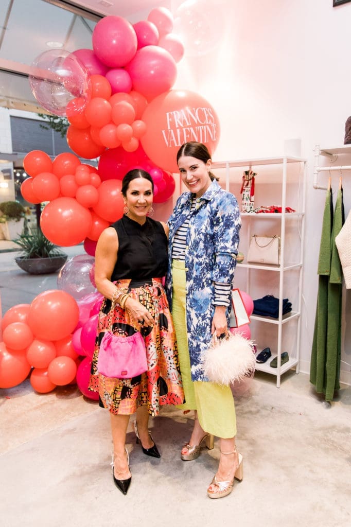 Courtney Zavala, Valerie Dittner at the Frances Valentine boutique's first anniversary celebration in River Oaks District