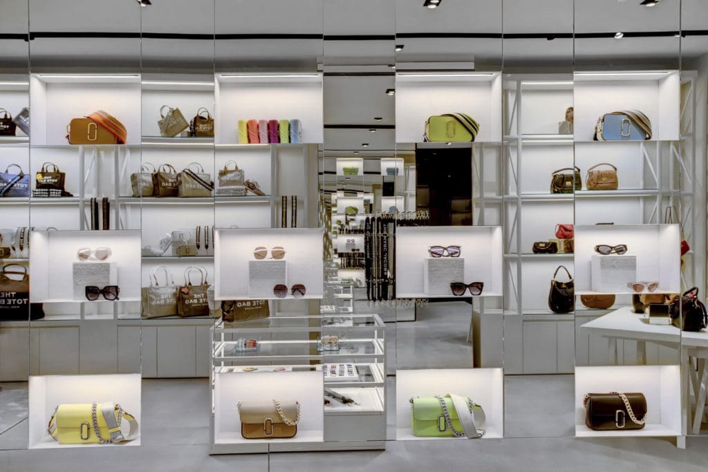Marc Jacobs bags and other accessories have the lion's share of the boutique in The Galleria in Houston.