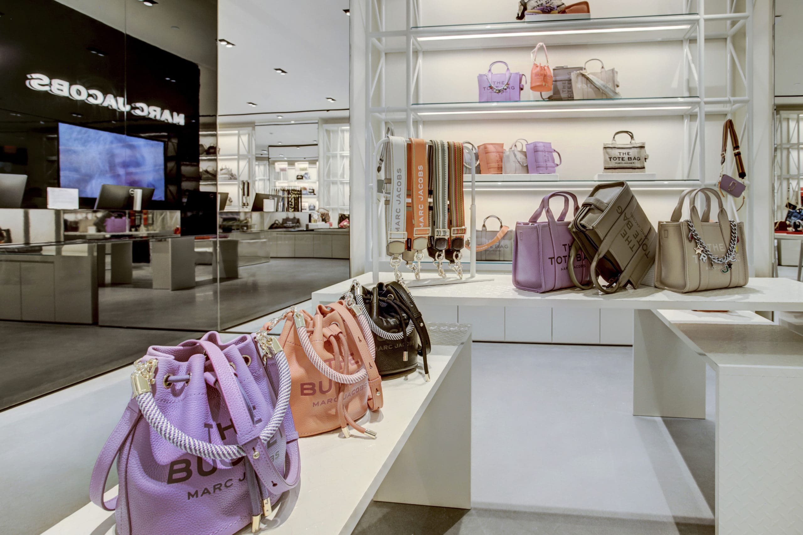 Marc Jacobs handbags and decorative straps in pastels