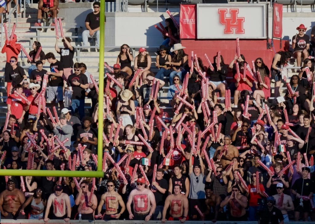 The University of Houston student section tried to bring the excitement. (Photo by F. Carter Smith)