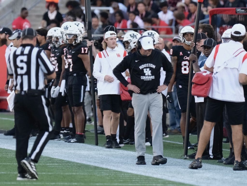 Things are definitely not looking up for just fired University of Houston football coach Dana Holgorsen. (Photo by F. Carter Smith)