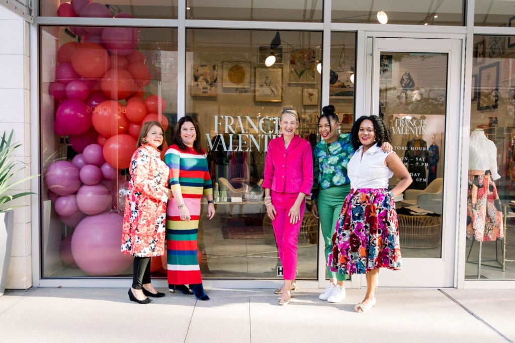 The Frances Valentine River Oaks team Laura Gomez, Jere Meaux, founder Elyce Arons, Nia Crooks, Jessica Obaseki at the boutiques first anniversary celebration